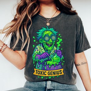 Toxic Genius Mad Scientist Png Fully Halloween Png Fall Shirt Sublimation Design - Print on Demand Product Use Transparent Background - Etsy