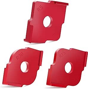 3pcs Radius Fixture Router Templates, Radius Quick Fixture Router Bit Templates with Rounded Corners of Aluminum Alloy Wiring, Used for Woodworking Wiring R10 R15 R20 R30 R25 R35