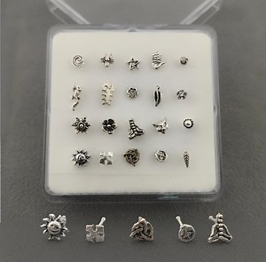 Oxidized Sterling Silver Nose Pin: Boho Pierced Nose Jewelry - Etsy Australia