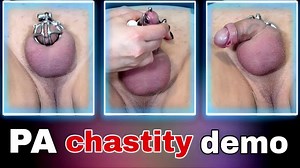 Rigid Chastity Prince Albert PA Piercing Permanent Device Cage Femdom FLR Male Slave Training BDSM