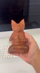 Meditating Cat Wooden Statue Find your peace and let your heart purr. This statue of hand-carved wood will add a touch of humor and good vibes to any room with its depiction of a happily meditating feline. Namaste and meow! | Hippie Shop