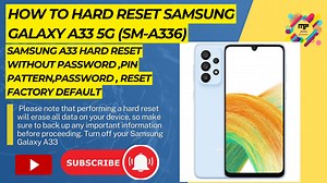 How To Hard Reset Samsung Galaxy A33 5G | How to Factory Reset Samsung A33 5G Pattern, Password Lock Factory Reset Default How To Hard Reset Samsung Galaxy A33 5G | How to Factory Reset Samsung A33 5G Pattern, Password Lock Learn how to perform a hard reset on Samsung Galaxy A33 5G. A hard reset basically restores your phone to the factory state. It clears everything including installed, apps, messages, and personal settings. How to Factory Reset Samsung A33 5G (SM-A336B), Delete Pin, Pattern, P