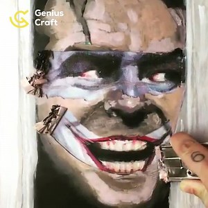 104K views · 1.4K reactions | How does this artist reveal scissors the joker from Jack Nicholson? scream via TEAR Stitches | Genius Craft | Facebook