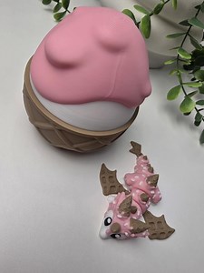 Oeuf et dragon en crème glacée articulés imprimés en 3D - Fidget Toy - Etsy France