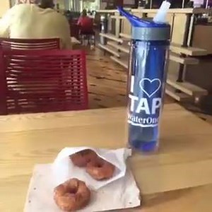 Eat a donut, wash it down with tap. #nationaldonutday #drinktap #ilovetap | WaterOne