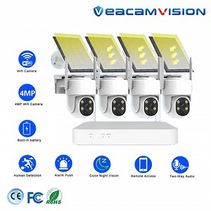 [Hot Item] Outdoor PT Solar Power Rechargeable Battery 4MP Wholesale Small Surveillance Kit WiFi CCTV Camera with Fullcolor Hikvision Fpv Combo DVR Kit System HDD Hidden