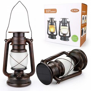 [Hot Item] Portable Solar Hurricane Lantern, LED Camping Lantern, Retro Lantern, Remote Control, Vintage Oil Lantern