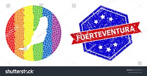 Dot Spectrum Map Fuerteventura Island Mosaic Stock Vector (Royalty Free) 1892375512 | Shutterstock