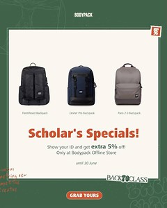 Show your Student ID and claim your privilege only at Bodypack Offline Stores! #Back2Class #Urbanventure #MakeADifference _____ | Bodypack