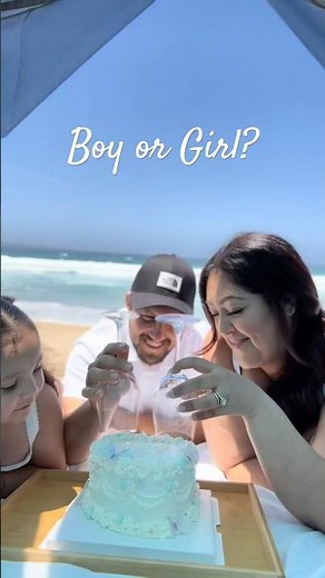🩷🩵Laying on the beach with the Gender Reveal #babyshower #genderreveal
