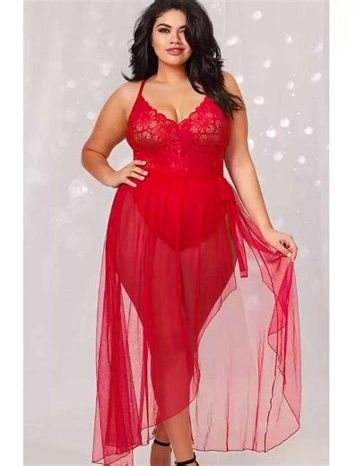 Plus Size Bridal Lace Babydoll, Maxi Wedding Nightdress for Curves, Sheer Tulle Honeymoon Lingerie, 2XL 3XL 4XL Bride Gift - Etsy