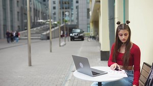 Download Girl Blogger Influencer Posting on Social media Outdoors