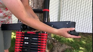 18.5FT Telescoping Ladder, Aluminum Telescopic Ladders, Collapsible Ladder Extension Ladder with Hooks, Stabilizer Bar, Wheels, 300LBS Weight Capacity