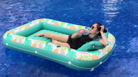 Stonful Tanning Pool Lounger Float, Water Filled Pool Floats Adult Inflatable Sun tan Tub with Pillow, Blow Up Outdoor Pool Lounge Float Large Pool Rafts Pool Tanning Bed for Beach Backyard (XL)