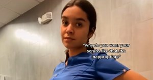 Nurse slams critics who deem her scrubs 'inappropriate': 'People just have an issue with my body'