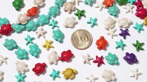 40pcs Cute Turtle Beads and Charms Set Turquoise Spacer Beads, Turquoise Spacers, for Charm DIY Jewelry Making Kit (White)