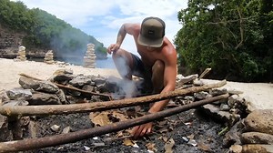 9.5K views · 109 reactions | GIANT TROUT (CATCH AND COOK) on the open fire... EP 8Hey guys welcome back to another catch and cook.In this one i head out fishing with a mate in a tiny local fishing boat to witness an amazing sunrise, catch and cook a delicious trout in banana leafs on the fire and roll on some other heart breaking footage. | Field Days | Facebook