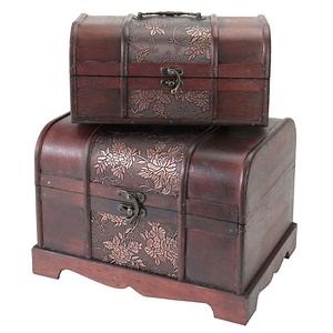 [Hot Item] Vintage Storage Box Container, Wood Treasure Box, Home Decor Antique Chest