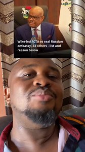 4.5K views · 157 reactions | Nyesom Wike moves to seal Russian and Chinese embassy... Abeg sir extend it to pipe lines藍藍 | Onye Arrangee | Facebook