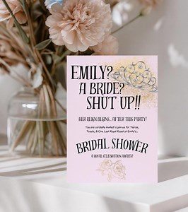 Bridal Shower Invitation Template | Princess Diaries Theme | Canva Editable Design - Etsy Canada