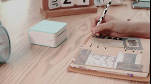 Phomemo M02 Pro Pocket Printer - with 3 Rolls Transparent Gold Paper， Compatible with iOS + Android for Plan Journal, Study Notes, Art Creation, Work, Gift