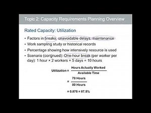 Operation Capacity calculation - utilization factor