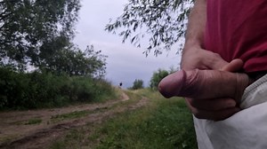 Man flashes in public and jerks off dick near unknown girl. OMG!