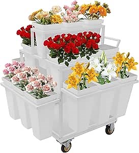 Metal Garden Rolling Flower Display Rack