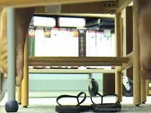 Candid Girl Library Flip Flop Anxiety Coping Education Shoeplay - more on website