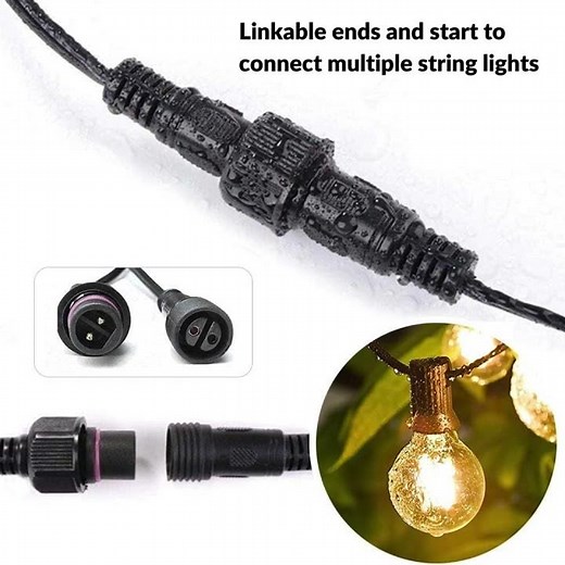 G40 Outdoor Bulb String Lights Hanging - IP44 Rainproof