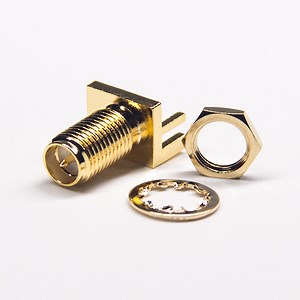 [Hot Item] Straight 180 Degree RF Coaxial Bulkhead RP SMA Female Connector Edge Mount for PCB