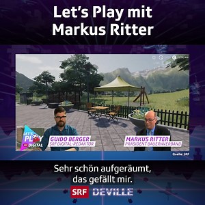 Markus Ritter zeigt sein landwirtschaftliches Können beim «Farming Simulator». | Dominic Deville