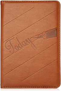 SOHOSPARK Writing Pen Journal, Refillable Faux Leather, Lined Personal Diary for Travel, 6x8.75 Notebook for Writers. Fountain pen safe with lay-flat binding.