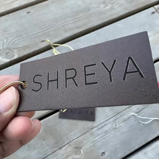 Personalized leather Stocking tags with Gold Thread #christmastags #leathertags #engravedleather #christmasgifts | True North Bazaar