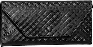 K Leather Long Wallet for Men with Checkbook & Card Organizer Phone Pocket Zipper Mens Cash Envelope for Briefcase Suit Coat