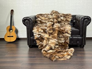 Luxurious Real FOX Fur Blanket Throw Crystal - Personalized Handcrafted Warmth for Home Decor - Organically and Ethically Farmed Fox Fur - Etsy