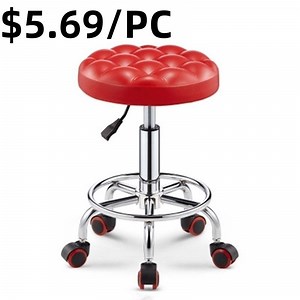 [Hot Item] Luxury Metal Leg Luxury Study Room Lift Plastic PU Seat Bar Chair