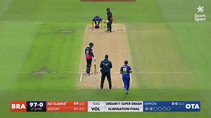 A 24-ball fifty for Katene Clarke! The Brave's 100 coming up in the 8th over LIVE on Spark Sport📲 | Super Smash