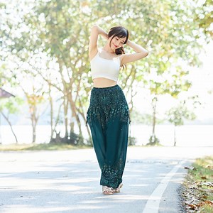 Boho Pants for Women Green Harem Pants Women Flowy Boho Yoga Pants - Hippie Trousers - Bohemian Clothes for Summer - Etsy
