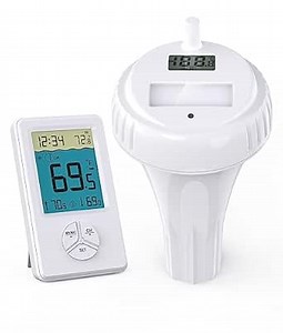 Pool Thermometer,BeiXun Wireless Floating Pool Thermometer Set,IPX7 Waterproof,Pool Thermometer Floating Easy Read with Indoor Temperature Monitor,for Swimming Pools, Spa, Hot Tub, Battery Included
