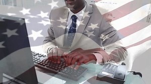 Exec Typing Desk Smiling Raising Fists Stock Footage Video (100% Royalty-free) 3996253843 | Shutterstock