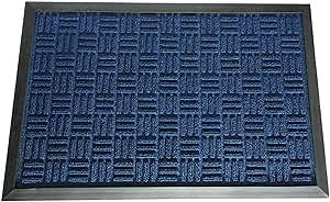 Rubber-Cal 03-194-ZWBL"Wellington" Entrance Rug Carpet Mat, 18" x 30", Blue