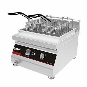 [Hot Item] Stainless Steel Commercial Deep Fat Fryer Double Tanks Induction Fryer