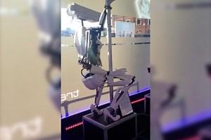 Video of a pole dancing robot and DJ
