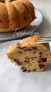 Topfkuchen (German Bundt Cake) 😋! Recipe… TOPFKUCHEN RECIPE Ingredients: 250 g unsalted butter 4 egg yolks 500 g plain flour 250 ml milk 2 1/2 tsp baking powder 150 g brown sugar 2 tsp vanilla extract 200 g chocolate bits 4 egg whites 1/8 tsp cream of tartar Method: 1. Pre-heat oven to 140 degrees Celsius convection or 160 degrees Celsius conventional. 2. Separate egg yolks and egg whites. Set aside. 3. In a bowl, whisk together flour and baking powder. Set aside. 4. In a larger bowl, cream but