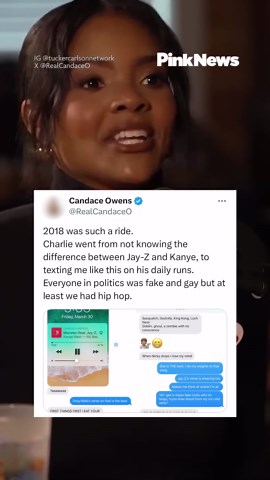Candace Owens shares old texts: Charlie Kirk loved Nicki Minaj, Jay-Z, and said "everyone in politics was fake and gay"