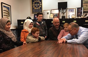 We are saying NO to the misguided executive orders of President Donald Trump because they are bad for America, bad for our national security and because they are so un-American. Today I met with men and women who only just arrived in the US a few weeks ago, just missing the agonizing ordeal refugees currently detained in our airports are living through. All these families want, all that these refugees want is safety and to be part of the American dream. | Senator Chuck Schumer