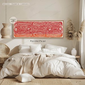 Aboriginal Horizontal Wall Art: Red & Orange Tribal Framed Canvas Artwork - Etsy