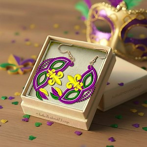 FSL Mardi Gras Mask Earrings Machine Embroidery Design Download, Free Standing Lace Digital Embroidery Files, Carnival Mask Embroidery #FS26 - Etsy Australia