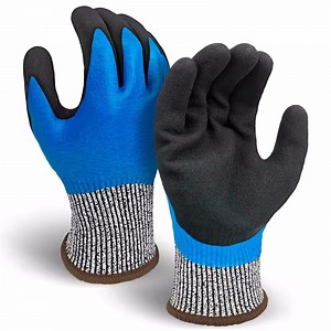 [Hot Item] Waterproof Puncture Resistant Hppe Lined Nitrile Double Coated Cut Level 5 Oil Resistant Gloves